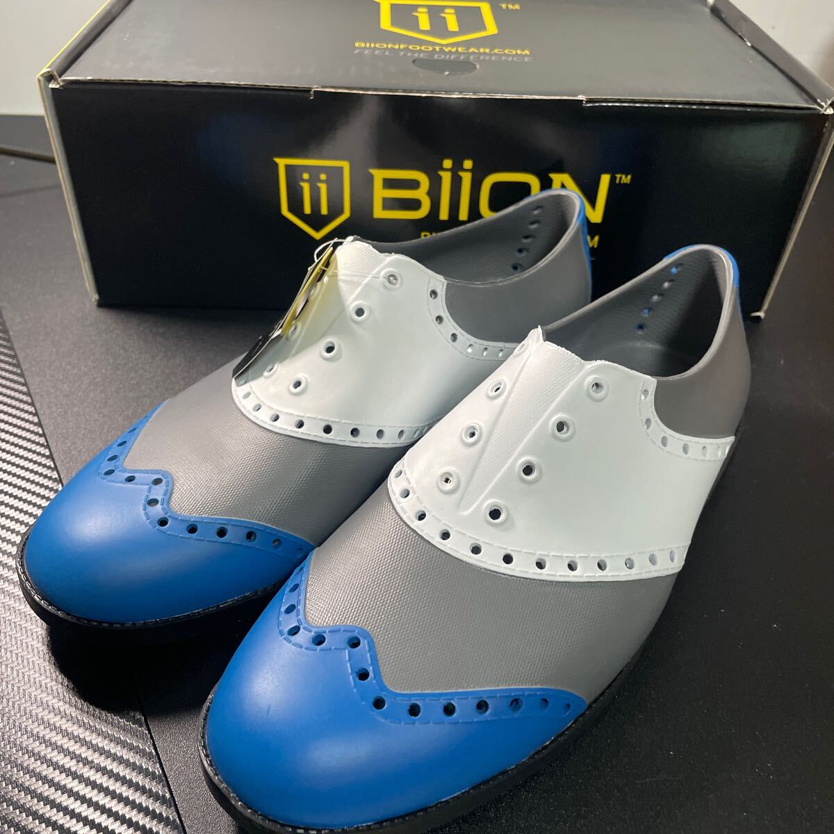 hz59 new goods unused goods light weight slip-on shoes golf shoes Golf 25.5. Vaio nBIION men's lady's spike less EV material popular most new work 