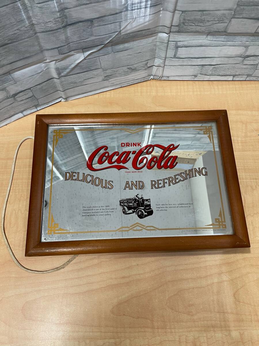 Coca Cola コカコーラ 鏡 レトロ/経年品/中古の画像1
