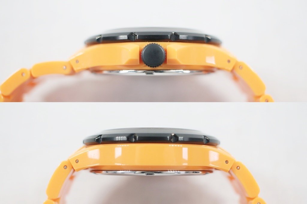 ◎ 中古美品 GUESS ゲス 腕時計 クロノグラフ オレンジ×ブラック メンズ レディース 箱付きの画像5