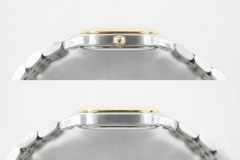 ◎ 中古品 OMEGA オメガ シーマスター 腕時計 クオーツ デイト ゴールド×シルバー 白文字盤 スクエア メンズ レディース スイスの画像5