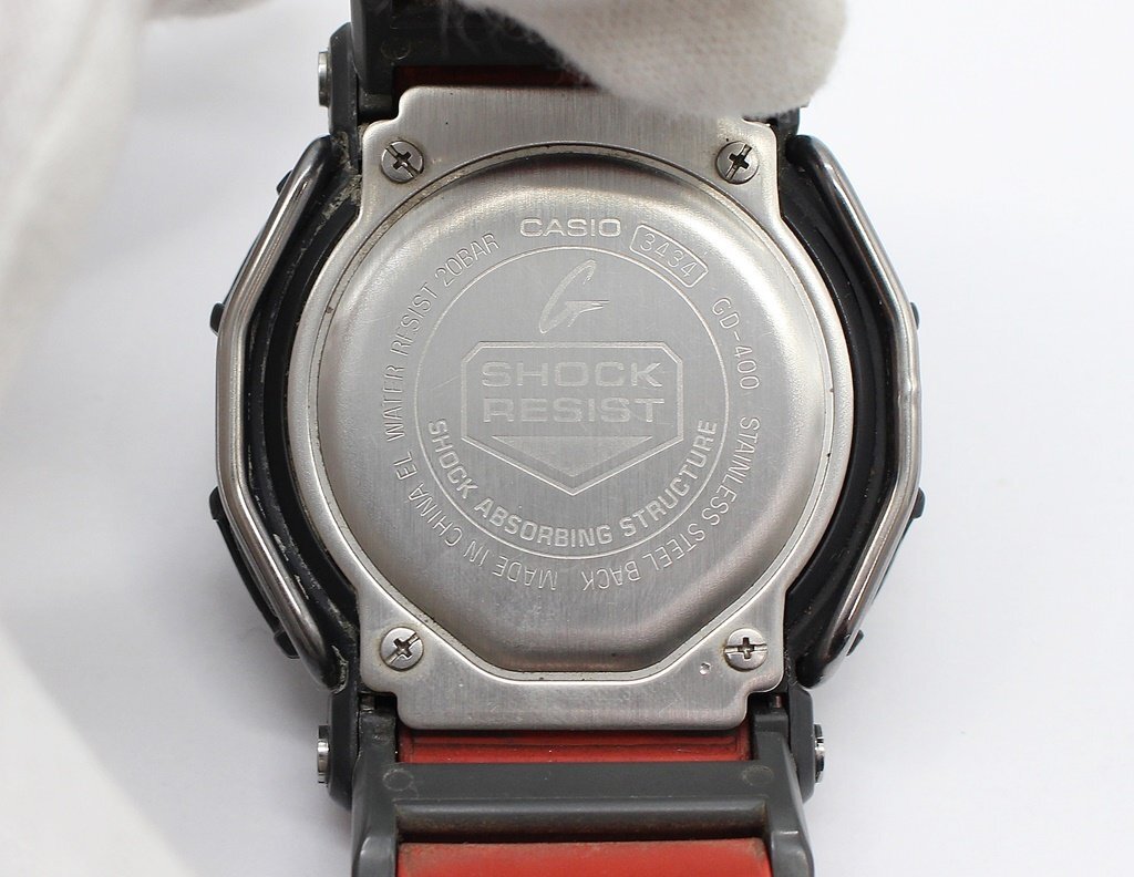 カシオ Gショック GD 400 腕時計 デジタル レッド 赤 メンズ G-SHOCK CASIO z24-1277 中古品 z_wの画像4