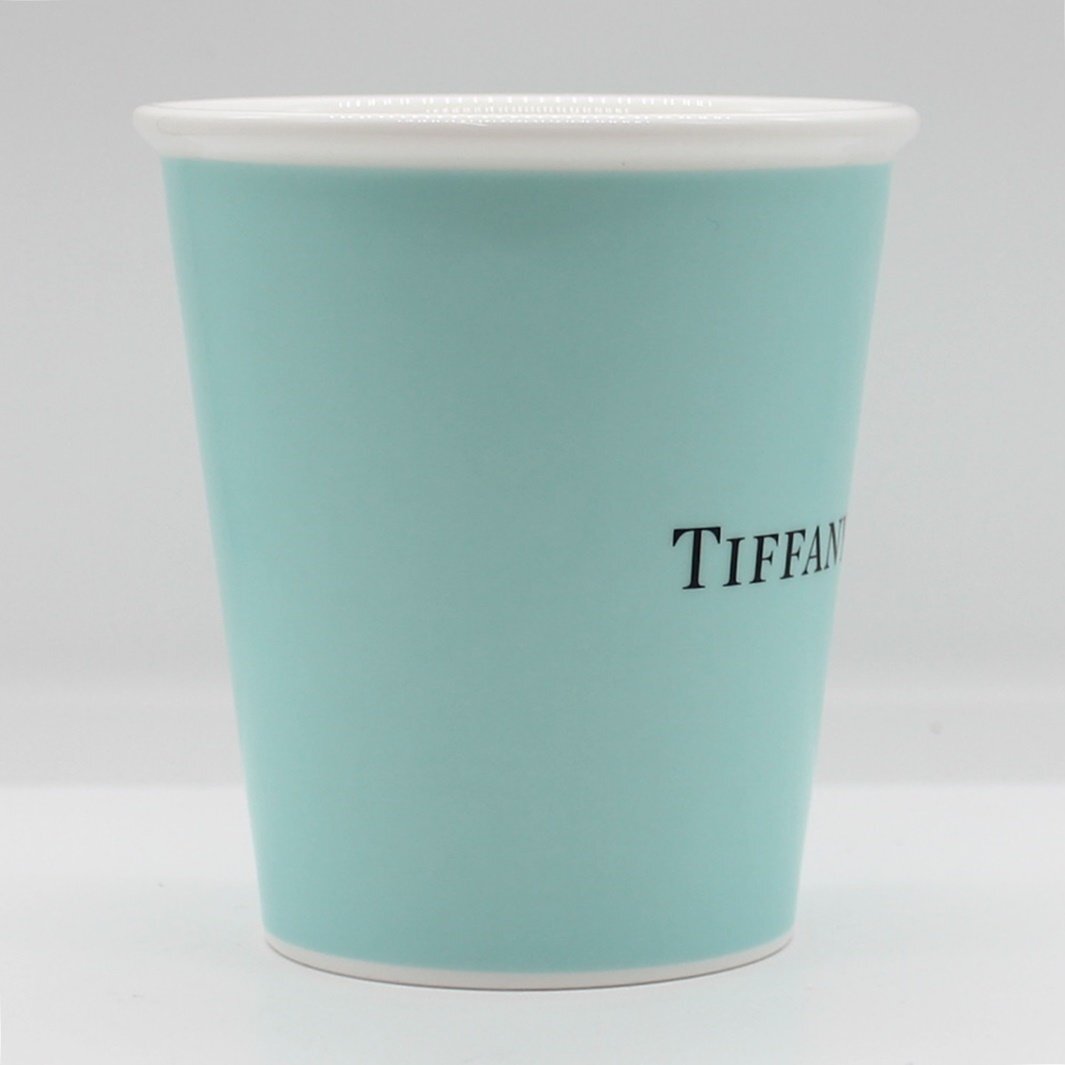 TIFFANY&Co. ティファニー ボーンチャイナ マグカップ 紙コップ風 ペーパーカップ風 11285 日本製 中古品 m_b(j) m24-30045の画像5