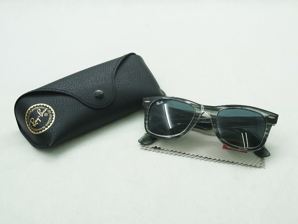 ☆【中古】RayBan レイバン WAYFARER RB4340 6432R5 50□22 サングラス ストライプブルーハバナ k_b 24-1048の画像9