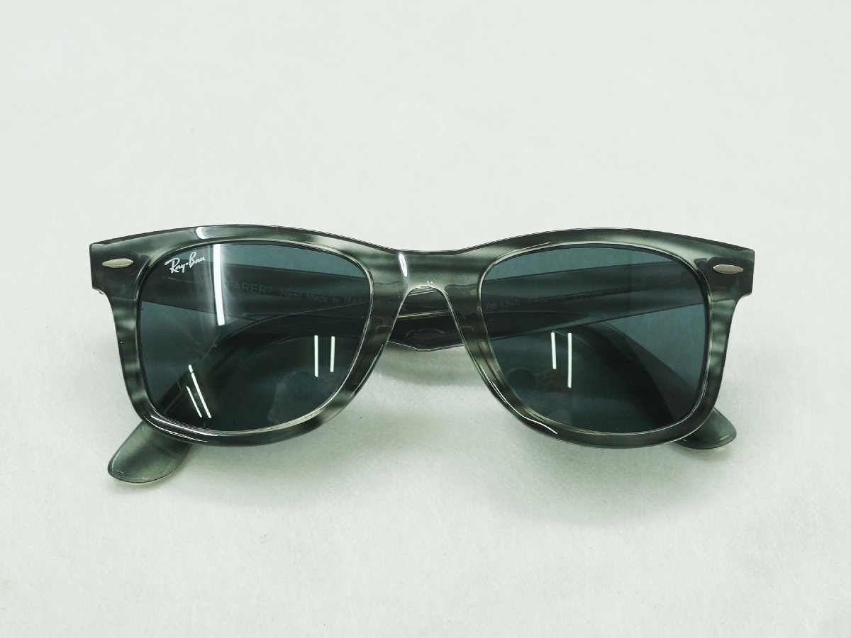 ☆【中古】RayBan レイバン WAYFARER RB4340 6432R5 50□22 サングラス ストライプブルーハバナ k_b 24-1048の画像1