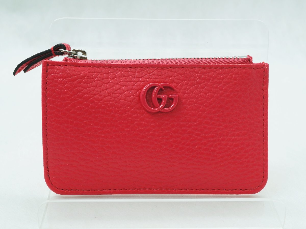 ☆【中古】GUCCI 701070 ダブルG キーチェーン カードケース コインケース ピンク k_b 24-1431の画像1