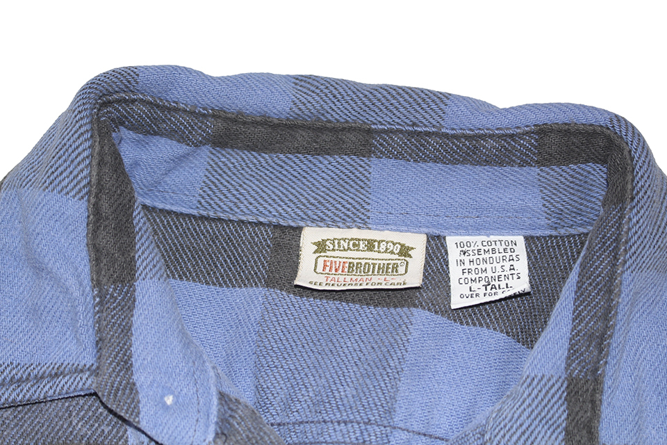 FIVE BROTHER FLANNEL SHIRT SIZE L MADE IN USA ブロックチェック フランネルシャツ ファイブブラザー_画像3