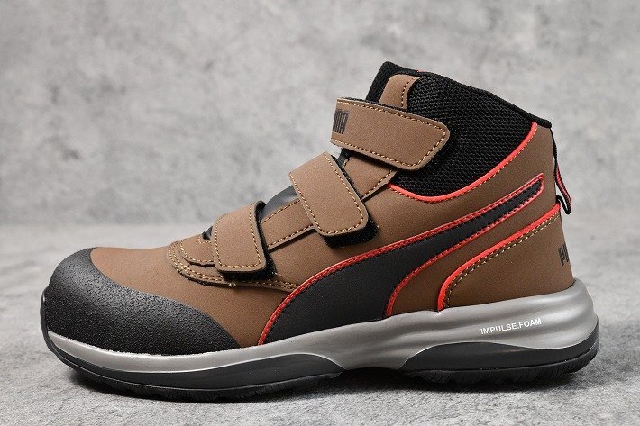 PUMA Puma safety shoes men's sneakers shoes Rapid Brown Mid velcro type work shoes 63.553.0lapido Brown mid 26.0cm / new goods 
