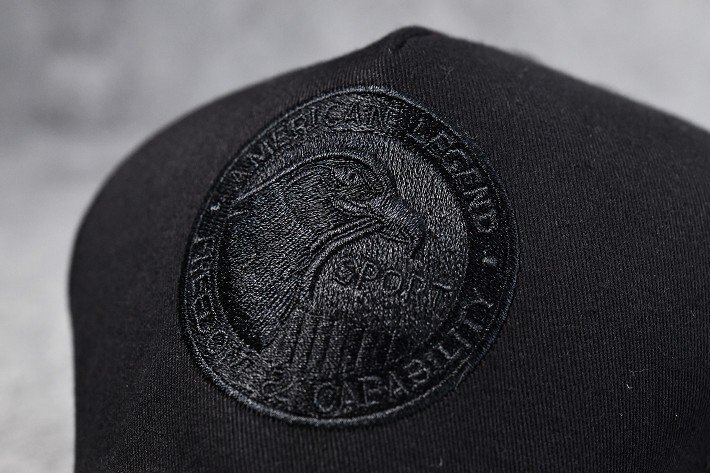 大きいサイズ キャップ 帽子 メンズ フルキャップ 野球帽 鷲 刺繍 ミリタリー BIGSIZE キングサイズ 7988124 ブラック 新品 1円 スタート_画像3