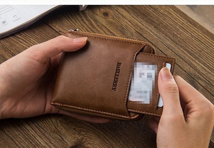 ミニ財布 短財布 財布 メンズ レディース パスケース付き ポケット多数 機能性◎ サコッシュに最適 7992863 チャコール 新品 1円 スタートの画像5