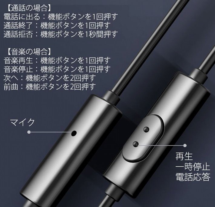 イヤホン マイク付き ヘッドフォン ヘッドホン 3.5mm イヤホンジャック ステレオ スマホ ボイチャ 高音質 リモコン 7990649 ゴールド 新品_画像4