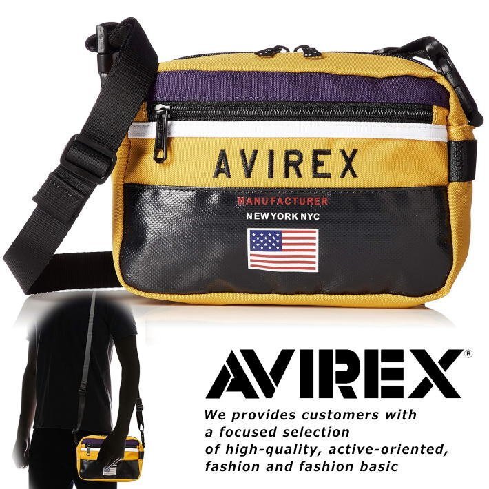 AVIREX ショルダーバッグ サコッシュ メンズ 7987206 アヴィレックス ブランド 正規品 アビレックス AX2005 キイロ 新品 1円 スタートの画像1