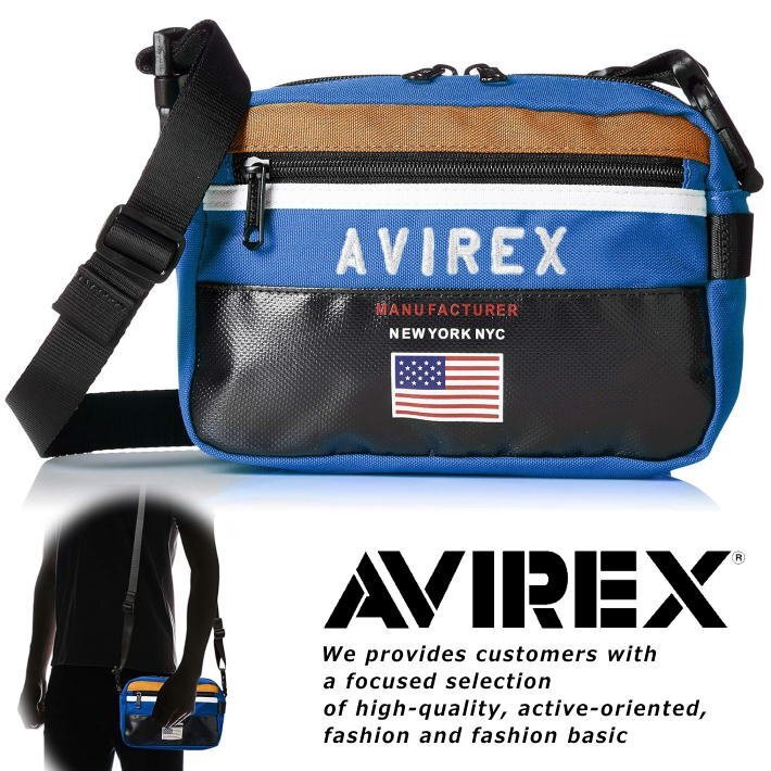 AVIREX ショルダーバッグ サコッシュ メンズ 7987203 アヴィレックス ブランド 正規品 アビレックス AX2005 ブルー 新品 1円 スタートの画像1