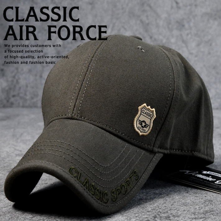 U.S.AIR FORCE キャップ 帽子 メンズ レディース 野球帽 ミリタリー キャンプ アウトドア アメカジ 7988122 M オリーブ 新品 1円 スタートの画像1