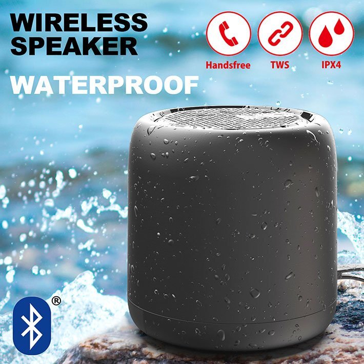 Bluetooth 5.0 speaker wireless IPX4 waterproof iphone android pc charge Type-C outdoor camp 7987391 black new goods 1 jpy start 