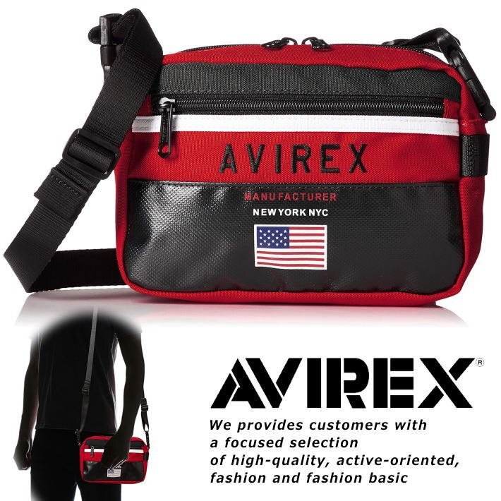 AVIREX ショルダーバッグ サコッシュ メンズ 7987207 アヴィレックス ブランド 正規品 アビレックス AX2005 アカ 新品 1円 スタート_画像1