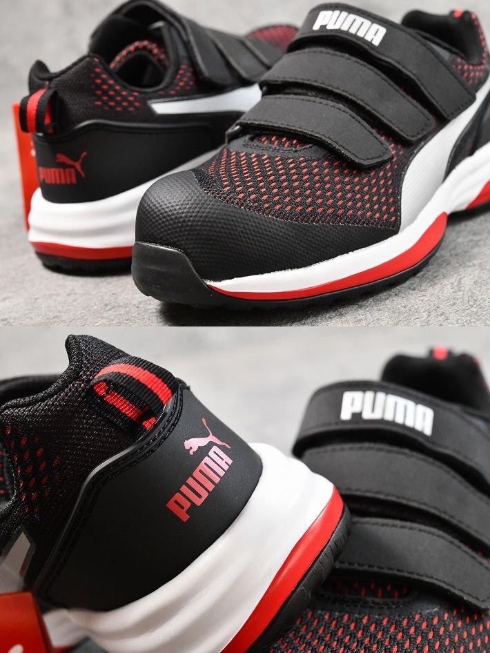 PUMA Puma safety shoes men's sneakers shoes SPEED RED LOW velcro type work shoes 64.213.0 red 25.0cm / new goods 1 jpy start 