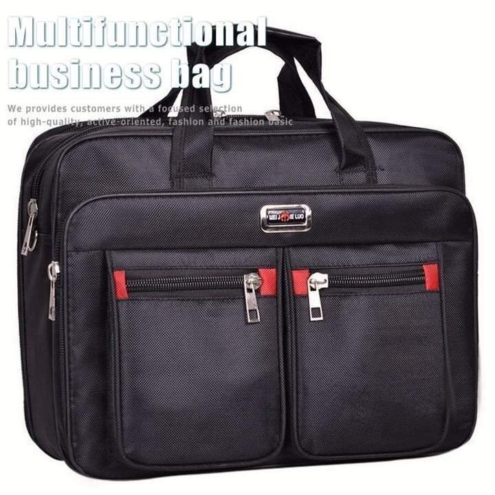 2WAY business bag men's pocket many document bag 7998477 black × red new goods 1 jpy start 