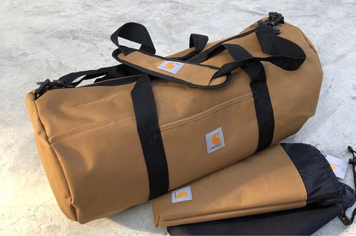 Carhartt  ボストンバッグ  カーハート ショルダーバッグ ドラムバッグ 大容量 2way ブラウン