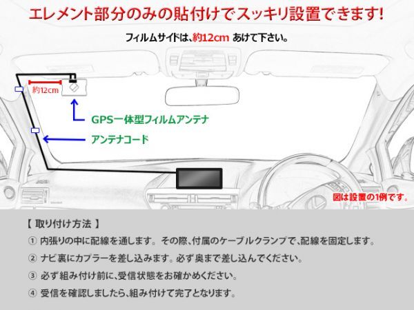 新品 イクリプス DTVF01 スクエア型フィルムアンテナ GPS一体型 地デジ アンテナコードセット AVN135MW/AVN133MW BG19C_画像3