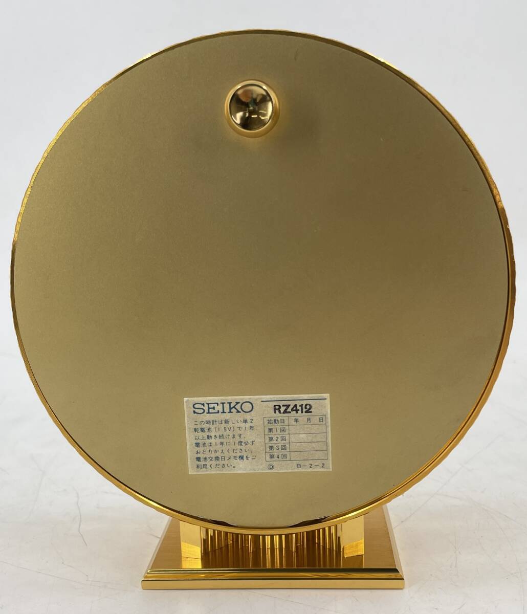  □M236 SEIKO セイコー TRANSISTOR トランジスタ 置き時計 RZ412 ゴールド TUNING PIECE TABLE CLOCKの画像4