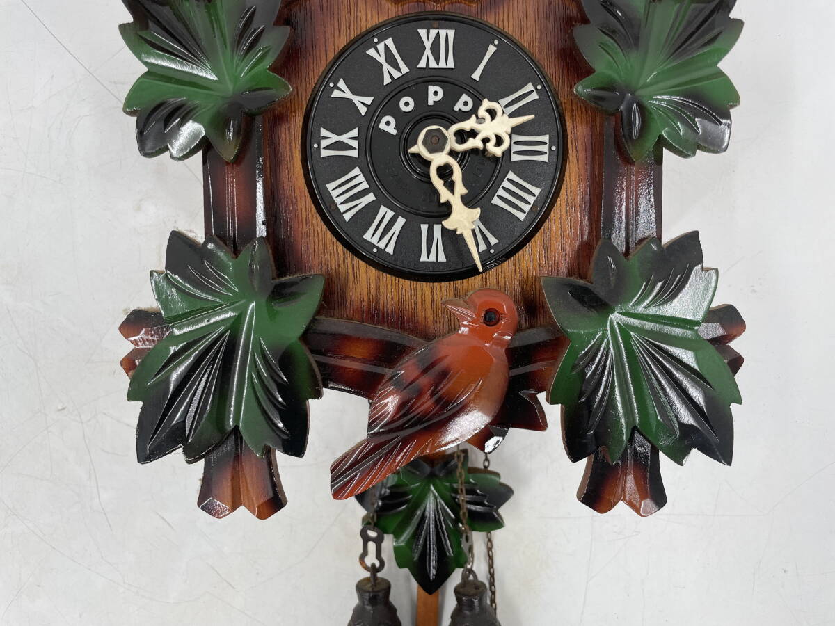 □M84 手塚時計 Cuckoo Clock poppo 木製 鳩時計 カッコウ時計 壁掛け時計 振り子時計 #32 P-76 レトロ ヴィンテージ_画像4
