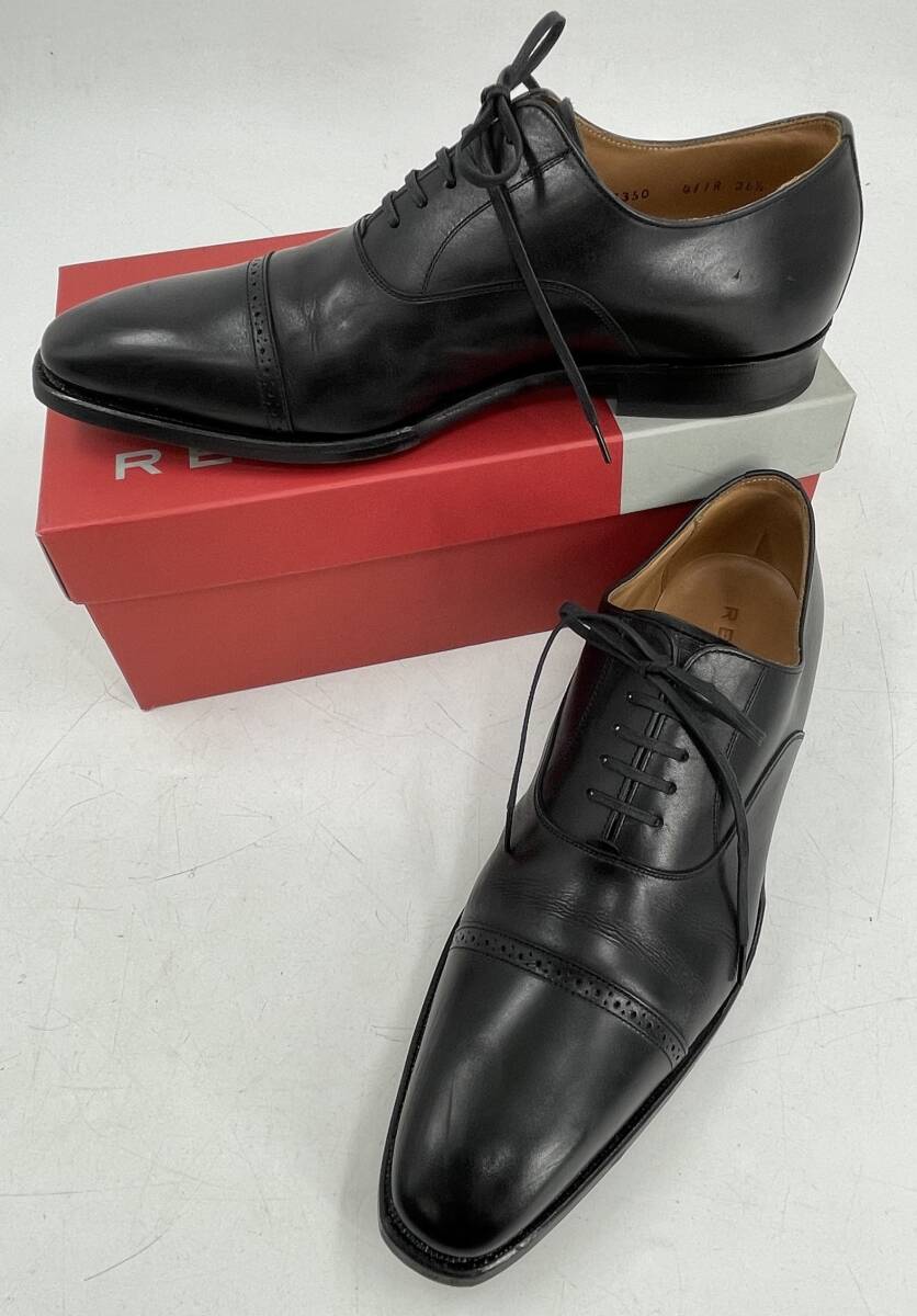 □M125 ★REGAL リーガル ストレートチップ ビジネスシューズ 411R 黒 ブラック 26.5cm 革靴 メンズの画像3