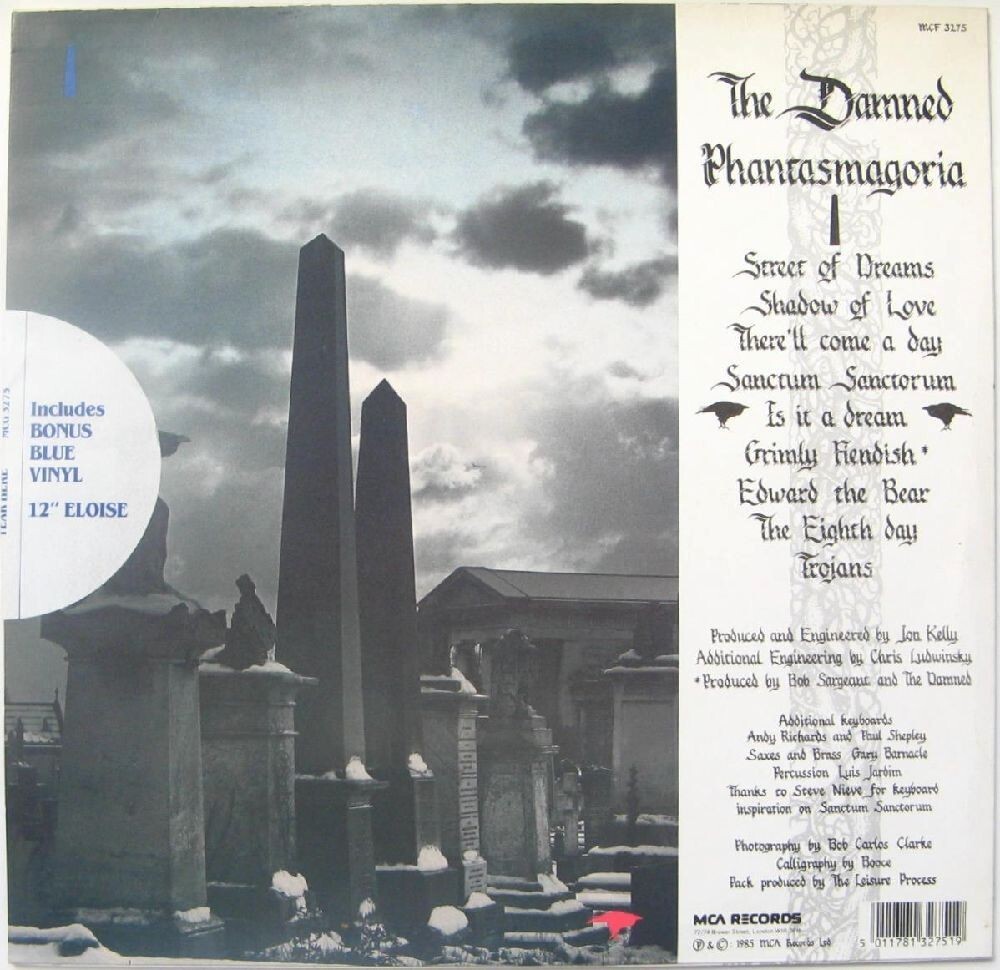 英 パンク、ゴスロック、ニューウエイブ　ダムド　LP　 Phantasmagoria 限定12”ブルービニル付　1986年_画像2