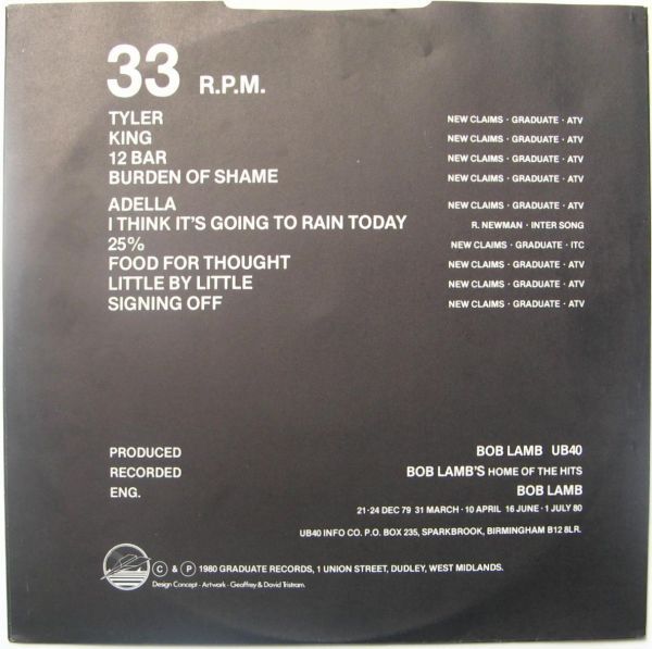 英 ダブ、レゲー UB40 LP Signing Off LP 33RPMと12“ 45RPMの2枚組 1980年の画像3