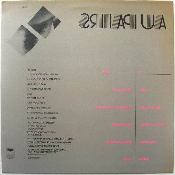 英 ニューウエイブ、ポストパンク オ・ペールス LP Sense and Sensuality 1982年の画像2