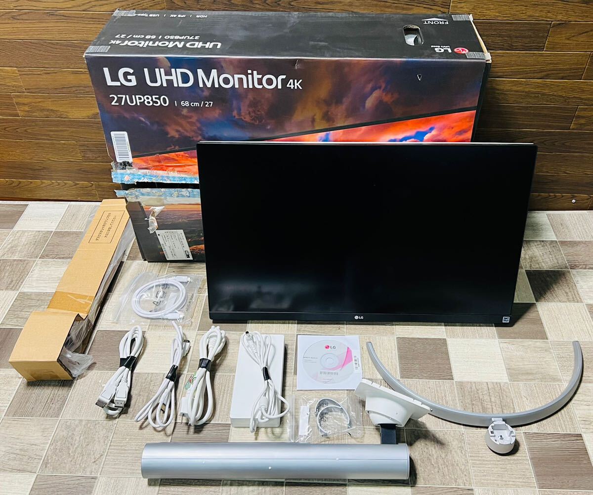 LGエレクトロニクス 27インチ DisplayHDR400対応 TYPE-C対応 IPS 4K液晶モニタ 27UP850-W 【動作確認済み】画像要確認_画像1