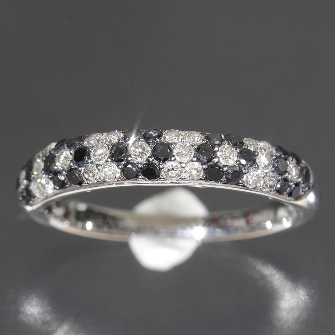 чёрный бриллиант 0.31ct diamond 0.24ct кольцо 12 номер K18WG женский кольцо D9588