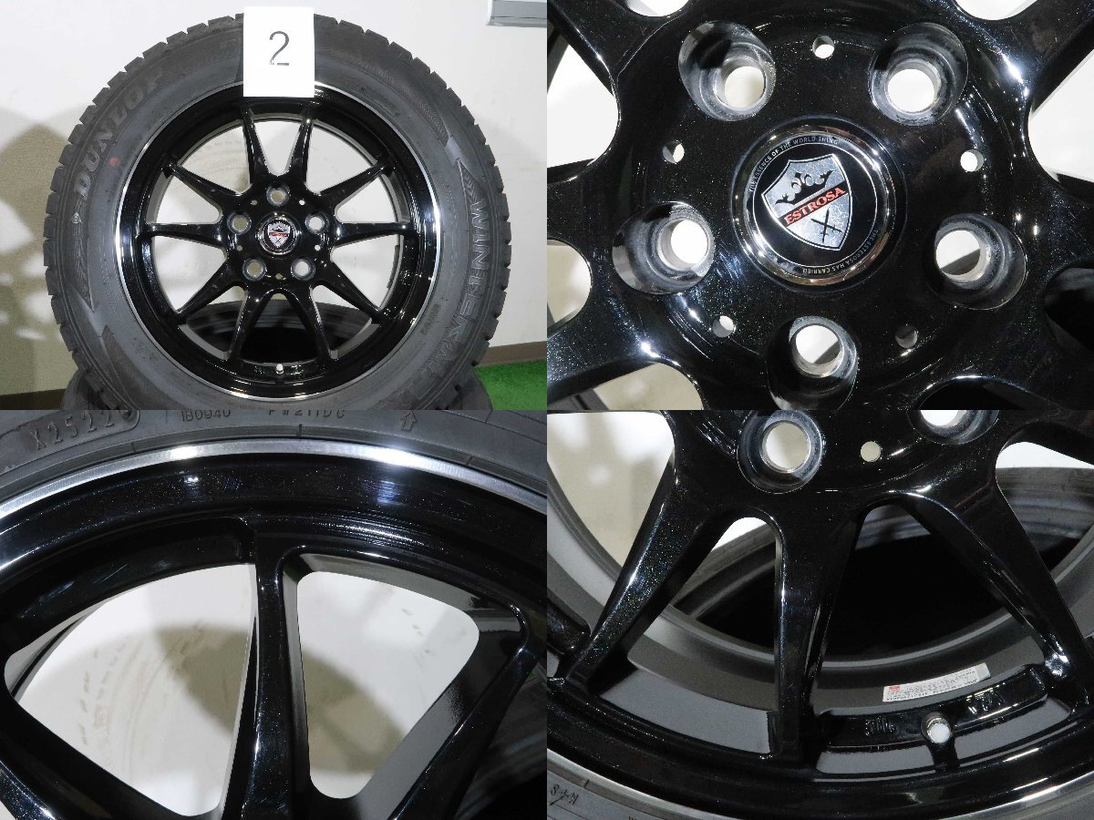 4本 社外 16インチ 6J+40 5H 114.3 スタッドレス DUNLOP ウインターマックス WM02 2022年 205/60R16 ノア ヴォクシー 90 プリウスα 平面座_タイヤ、ホイール4本セットでの出品です。