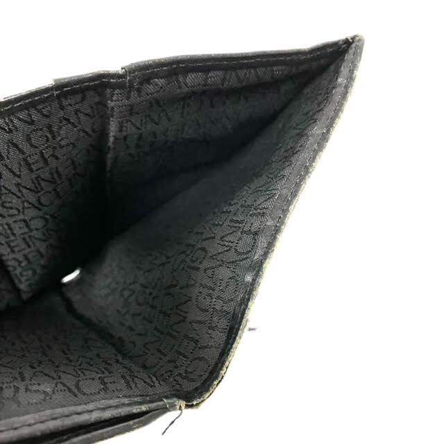 A1 GIANNI VERSACE ヴェルサーチ がま口 財布 黒 メドゥーサ 本革 折り財布の画像6