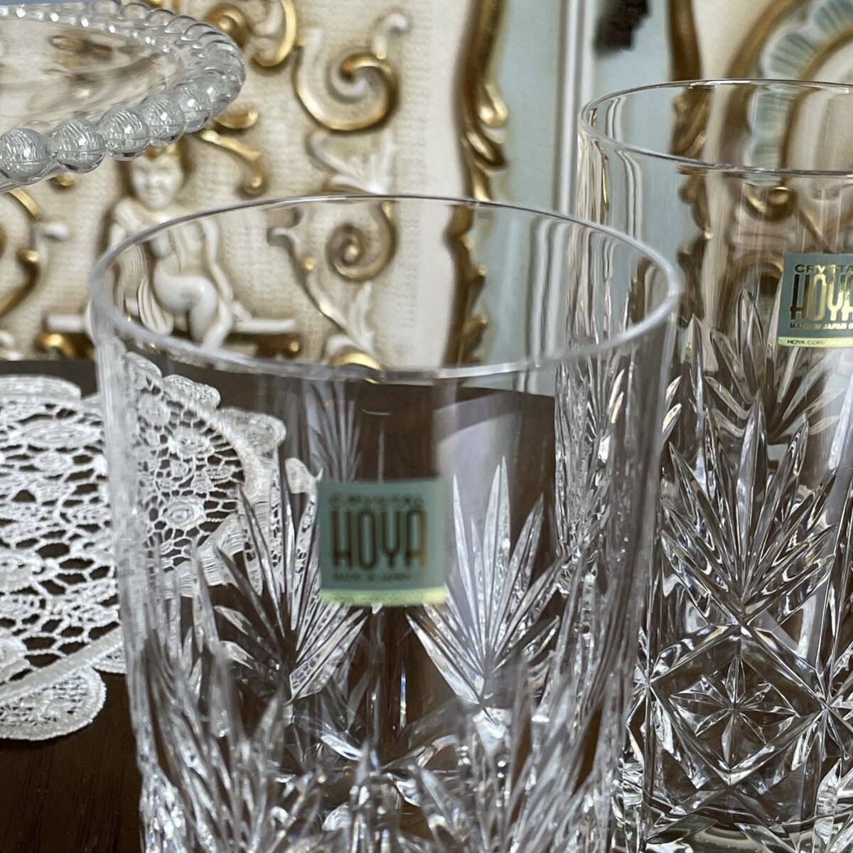 r205 HOYA CRISTALL グラスセット (ロックグラス 3点 タンブラー 2点) キラキラ輝く切り子グラス 重厚感と透明度の高い素敵なグラスの画像7