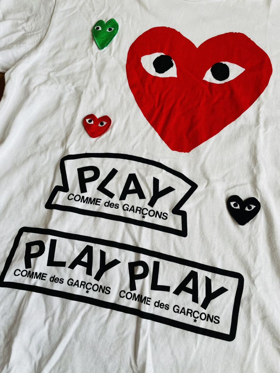 PLAY COMME des GARCONS プレイ コム デ ギャルソン 赤 黒 緑 ハート 半袖 Tシャツ AZ-T280 サイズ Lの画像4