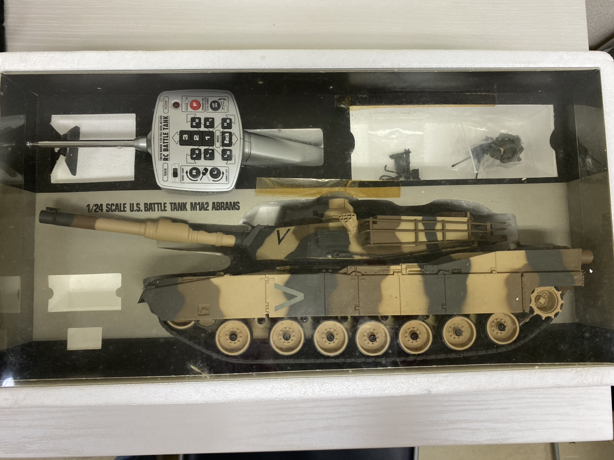 3875-03*RC Battle tanker 1/24 radio-controller America army main battle tank M1A2e Eve Ram sABRAMS sand . camouflage specification * present condition goods *