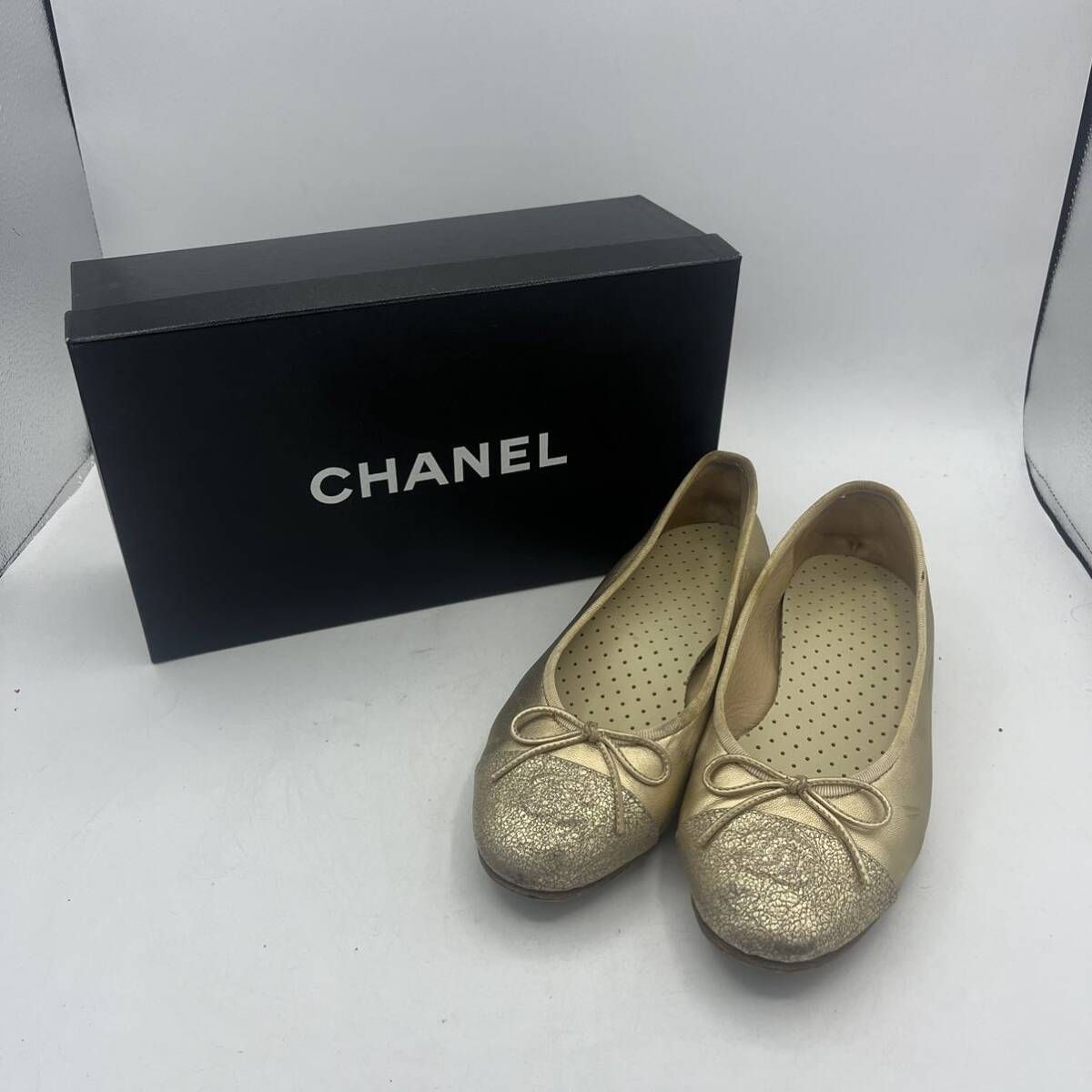 【CHANEL】シャネル バレエシューズ パンプス フラットシューズ 38_画像1