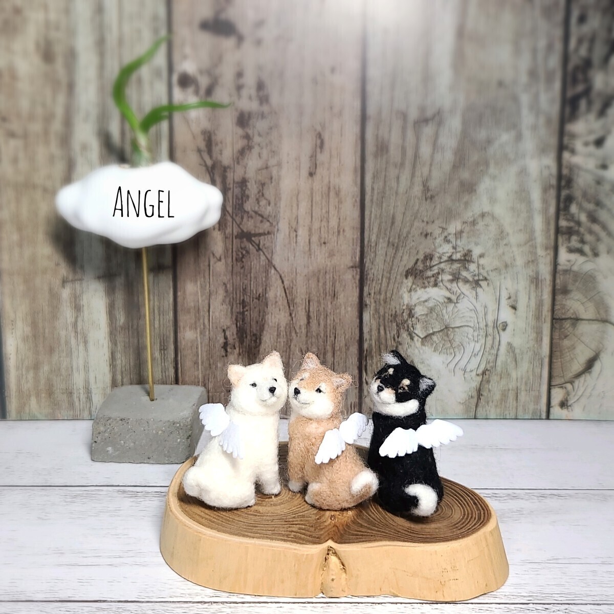  Angel . dog ② red . solid only legume ... wool felt hand made doll house miniature Blythe pet . dog 