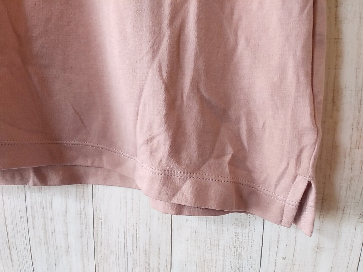 ★未使用★ M ユニクロ クレリック ポロシャツ 半袖 綿100% コットン ピンク くすみピンク系 UNIQLO 