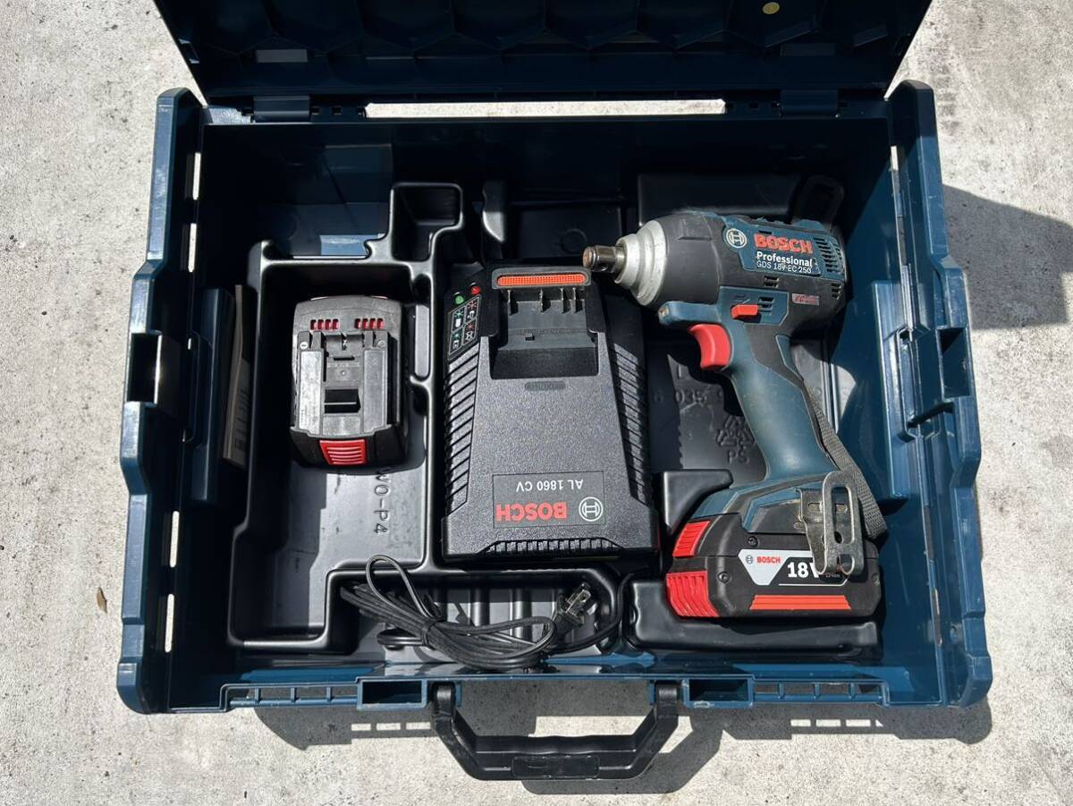 BOSCH ボッシュ インパクトドライバー GDS18V-EC250 18Vバッテリー3個 充電器 ケース セット②