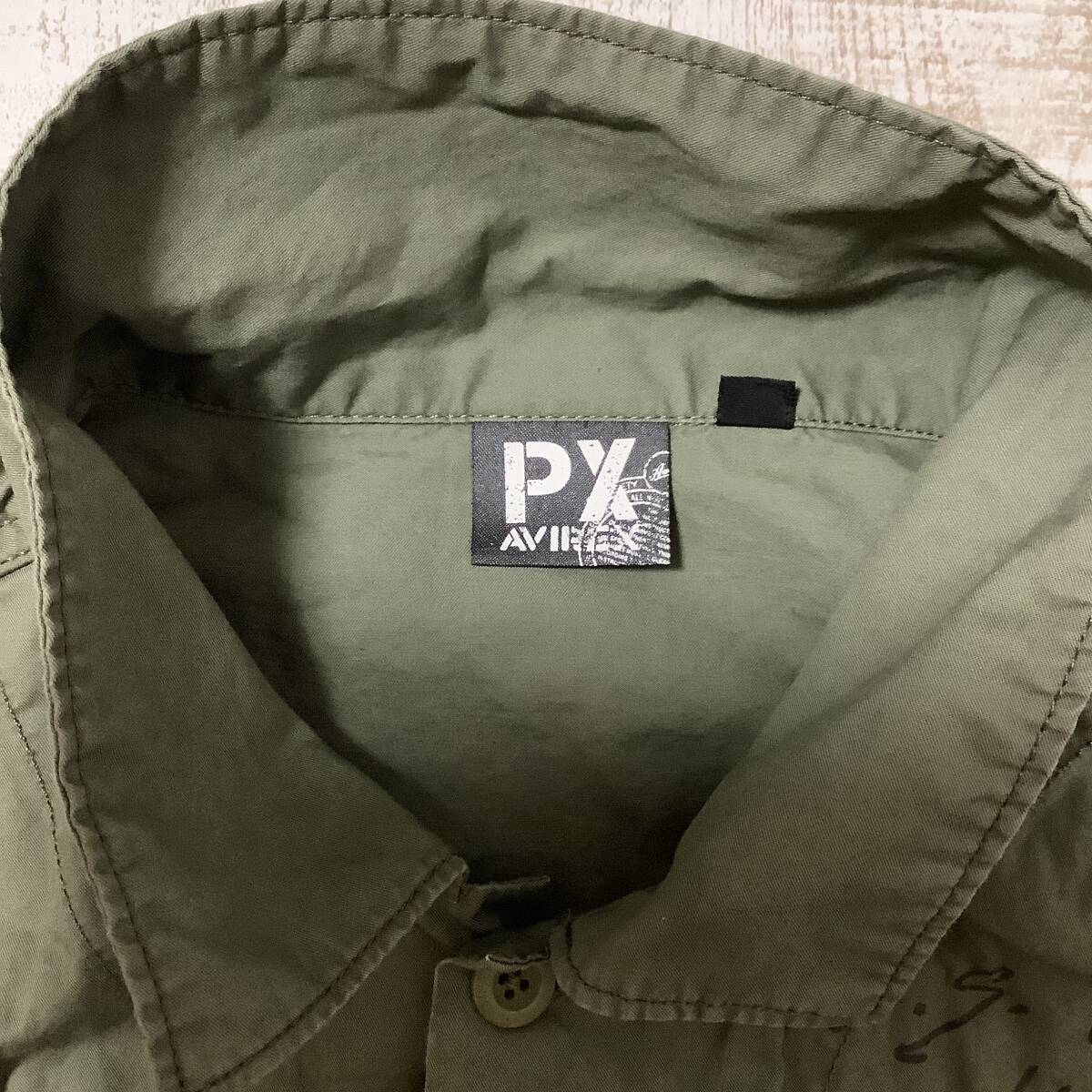 M3◇AVIREX｜アヴィレックス ミリタリー シャツ シャツジャケット カーキ サイズLの画像3