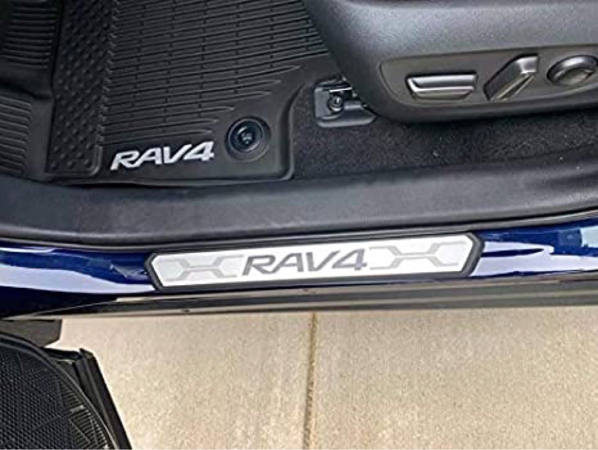 トヨタ Rav4 全グレード スカッフプレートスチール 4P ドレスアップ ステップガーニッシュ プロテクター ガード 