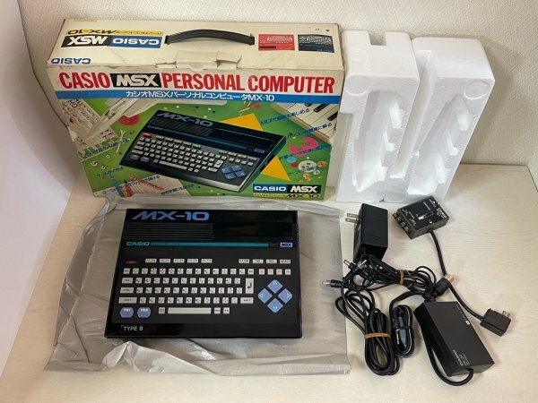 CASIO カシオ MSX 本体 MX-10 箱、コントローラ2個付き 動作確認済 プレイ可能の画像1