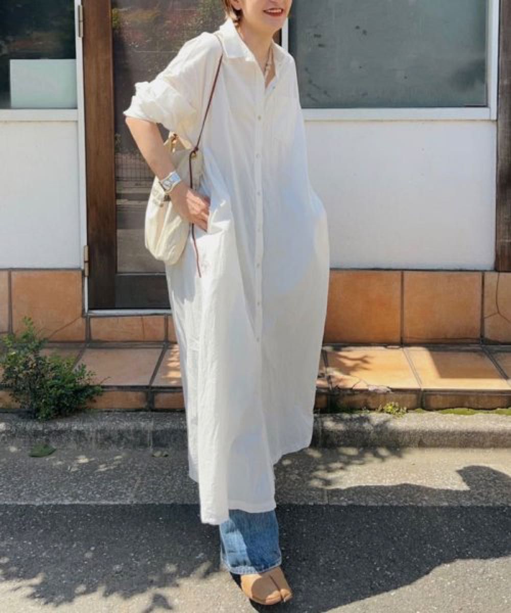 新品　シーナリー　【SHENERY】コットンマキシシャツドレス