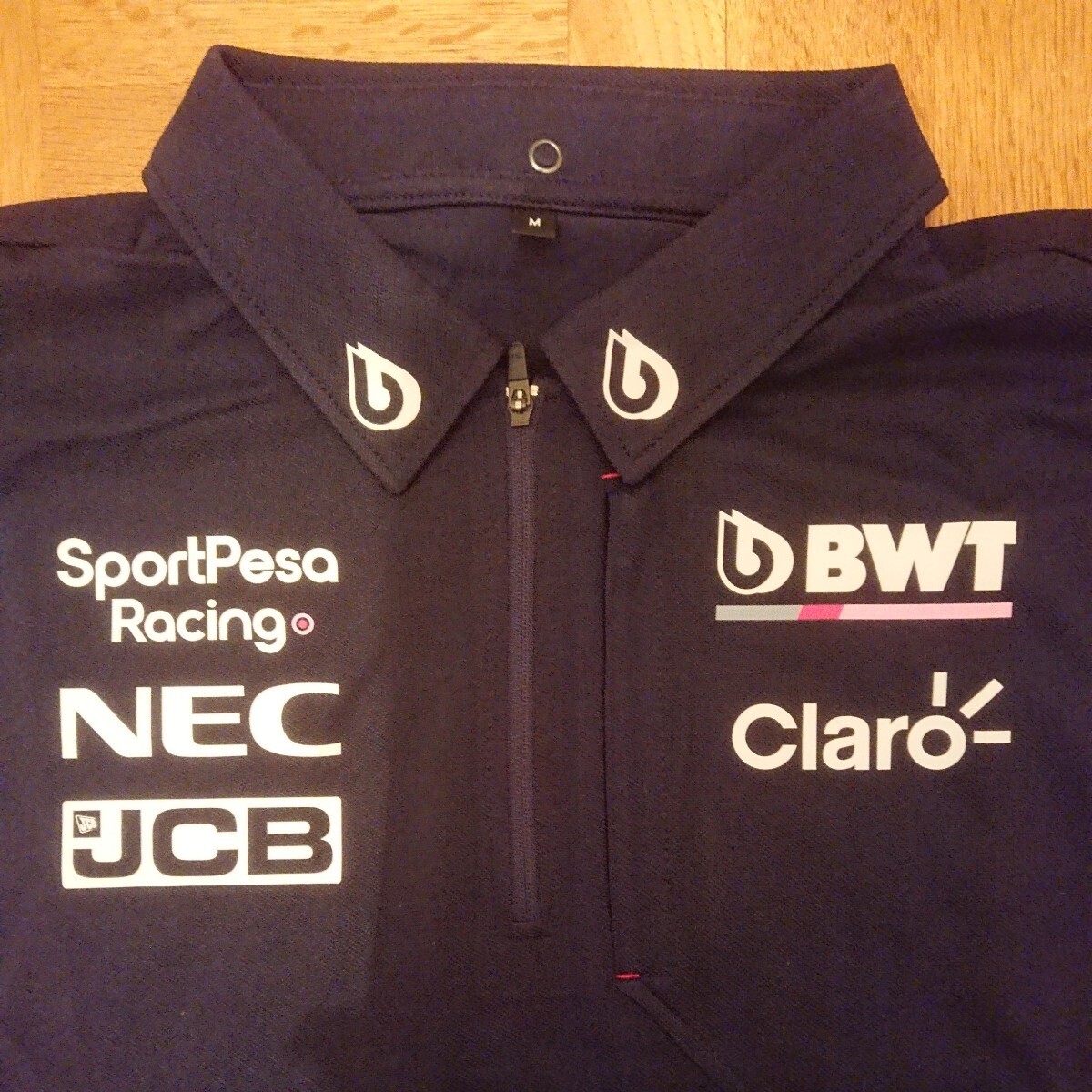 非売品 2019 BWT スポーツペサ レーシングポイント フォースインディアメルセデス F1チーム 支給品 ポロシャツ Mサイズ HACKETT S.ペレス_画像2