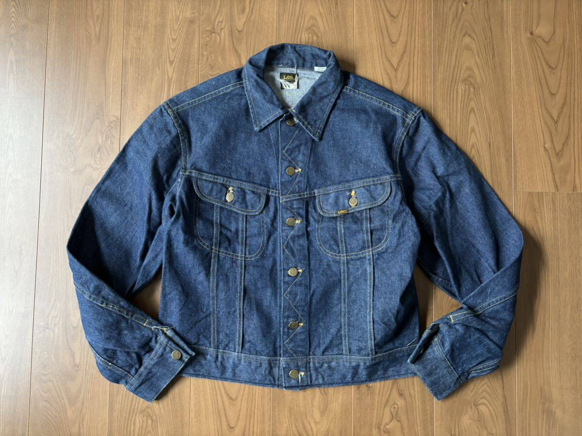 美品! 80s Lee USA製 220 ビッグサイズ ビンテージ ☆ 60s 70s 101j 101z levis 501 505 70505 カバーオール デニムジャケット 黒タグ_画像1