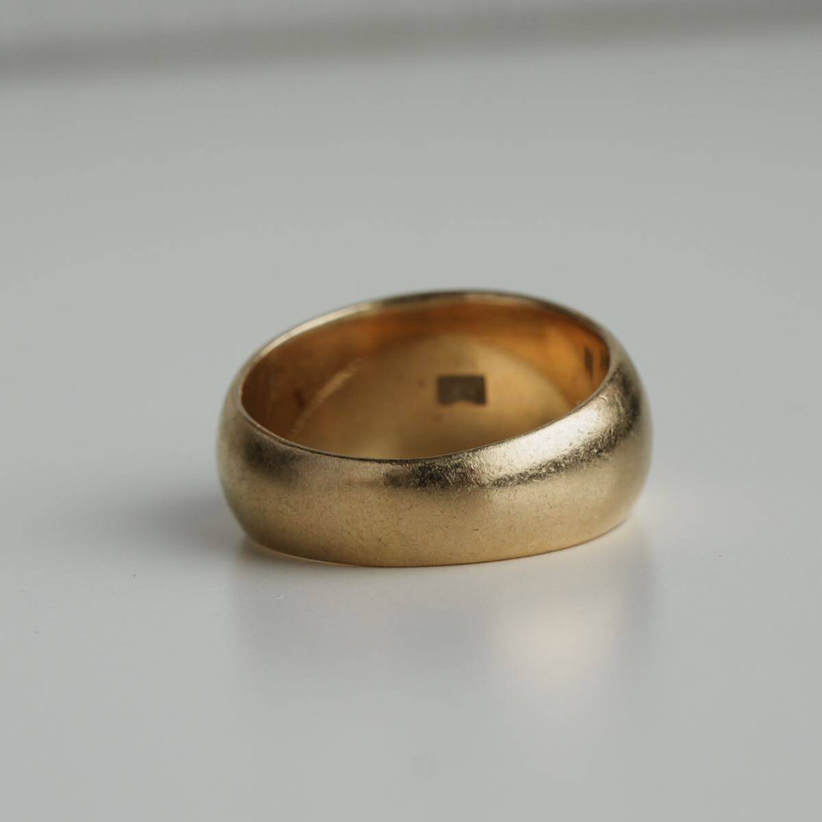 K18 月型 甲丸 リング 指輪 18金 約15号 サイズ 小指 ピンキーリング