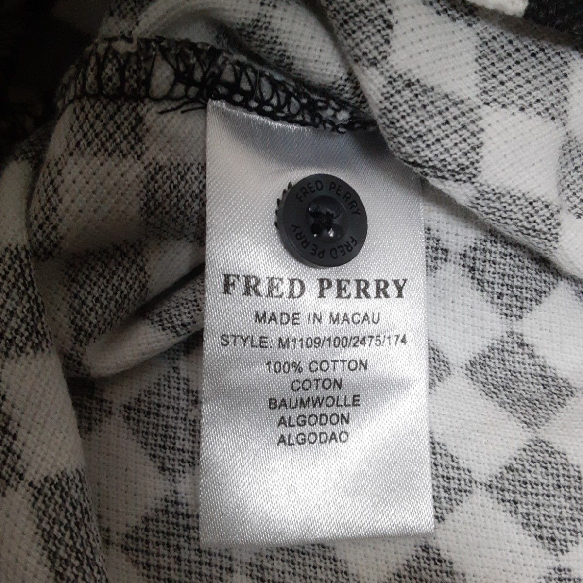 FRED PERRY　フレッドペリー　ポロシャツ　チェッカーフラッグ