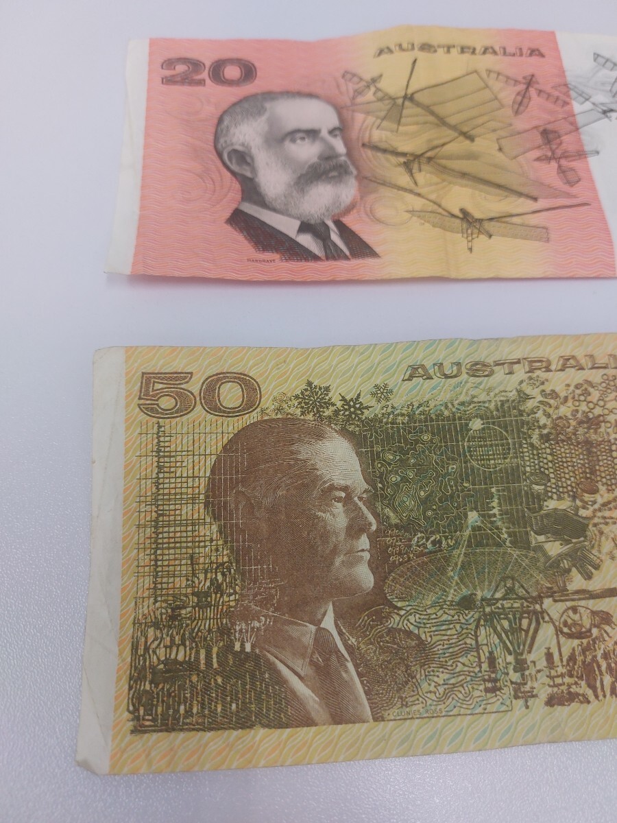 旧紙幣、オーストラリア20ドル、50ドル、合計70ドル_画像3