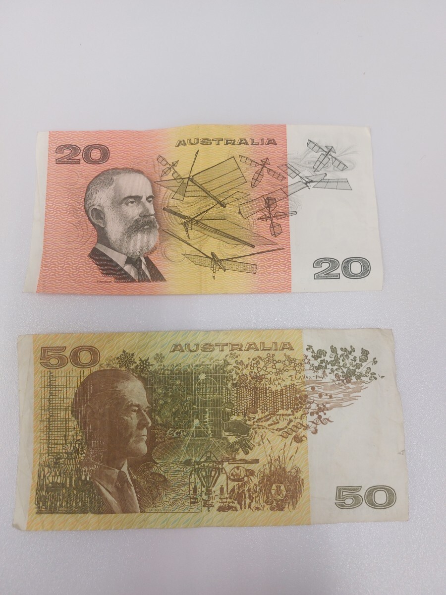 旧紙幣、オーストラリア20ドル、50ドル、合計70ドル_画像2